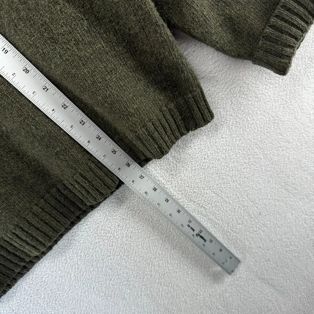 Vintage J Crew Sweater Mens Large Green 100% Wool Blank Military Solid Crew y2k